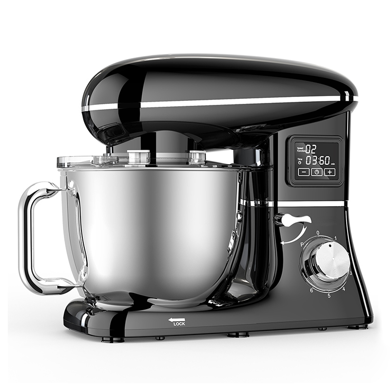 1500W 5.5L Kitchen Electric Stand Mixer Black Color 6 Speeds With Stainless Steel Bowl